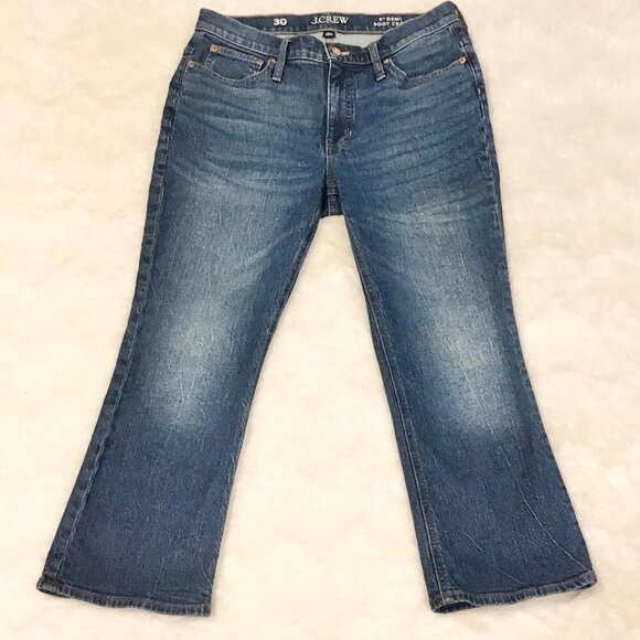 J. Crew 30 (US 10) 9” Demi Boot Crop Women’s Jeans Palmyra Wash BP487 - Picture 2 of 10
